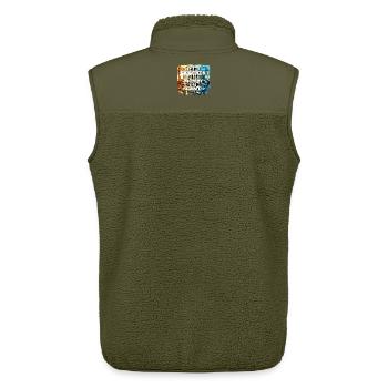 Teacher Teacher Money and Fame Gift - Unisex Sherpa Gilet by Stanley/Stella - khaki - Back - AI Model Male 178 light (178cm)