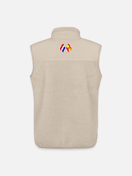 Vlag van Nederland en vlag Spanje - Unisex sherpa bodywarmer Stanley/Stella - beige