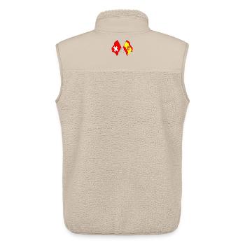 Drapeau de la Suisse et drapeau de l’Espagne - Veste sans manches sherpa unisexe Stanley/Stella - beige - Dos - AI Model Male 178 light (178cm)