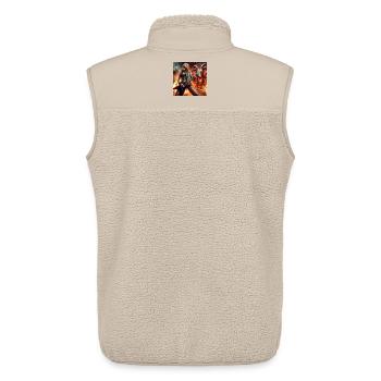 Heavy-Gitarrist in der Unterwelt - Unisex Sherpaweste von Stanley/Stella - Beige - Hinten - AI Model Male 178 light (178cm)