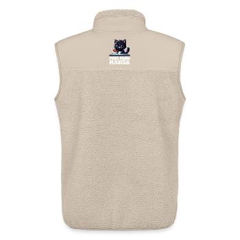 Ping Pong Master Katze Black Cat Dad Outfit - Unisex Sherpaweste von Stanley/Stella - Beige - Hinten - AI Model Male 178 light (178cm)
