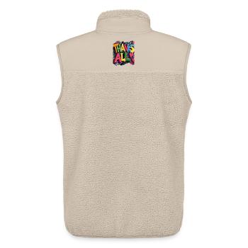 Joyeux merci Graffiti Design - Veste sans manches sherpa unisexe Stanley/Stella - beige - Dos - AI Model Male 178 light (178cm)