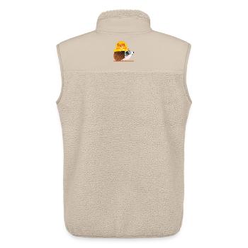 VATERTAG PAPA IGEL HANDWERKER - Unisex Sherpaweste von Stanley/Stella - Beige - Hinten - AI Model Male 178 light (178cm)