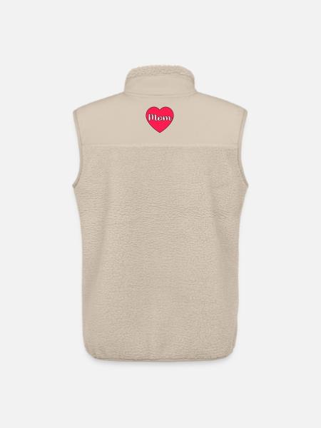 Mom Heart - Unisex Sherpa Gilet by Stanley/Stella - beige