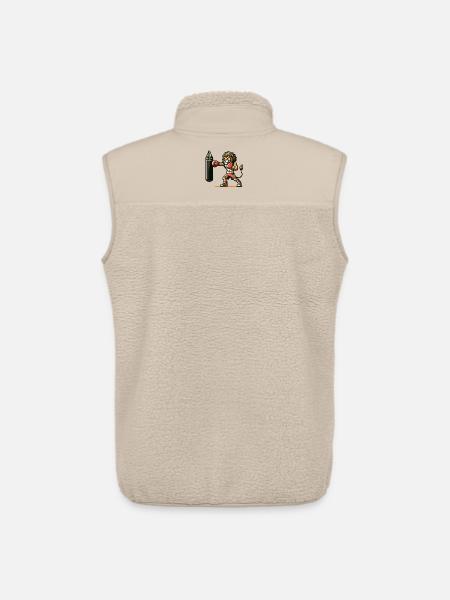 Punchline King: The Boxing Lion - Unisex Sherpa Gilet by Stanley/Stella - beige