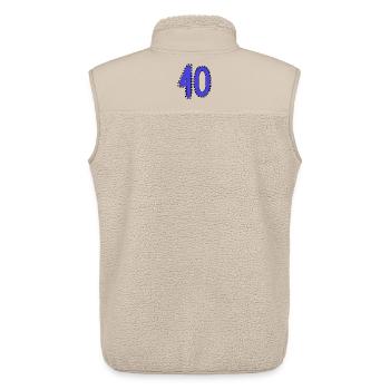 40. 40 JAHRE. 40. JAHRESTAG. 40-JÄHRIGES JUBILÄUM. - Unisex Sherpaweste von Stanley/Stella - Beige - Hinten - AI Model Male 178 light (178cm)