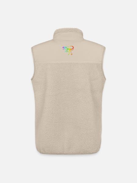 Tyrannosaurus Rex Dinosaur, Rainbow T-Rex - Unisex Sherpa Gilet by Stanley/Stella - beige