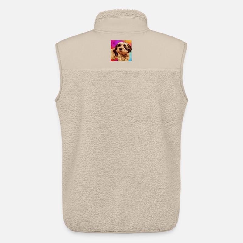 Hundeporträt mit buntem Hintergrund - Unisex Sherpaweste von Stanley/Stella - Beige