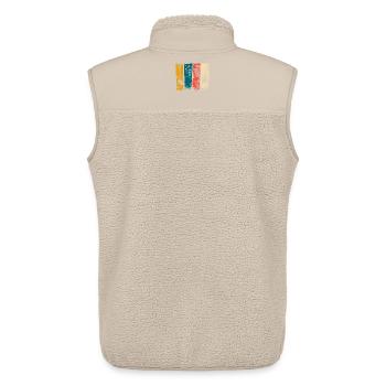 Retro Music Strip Art: Mikrofon und Gitarre - Unisex Sherpaweste von Stanley/Stella - Beige - Hinten - AI Model Male 178 light (178cm)