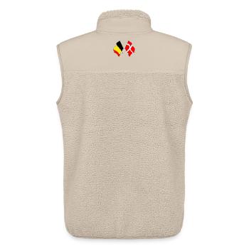 Drapeau de la Belgique et drapeau du Danemark - Veste sans manches sherpa unisexe Stanley/Stella - beige - Dos - AI Model Male 178 light (178cm)
