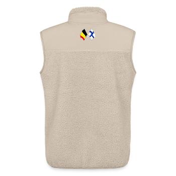 Drapeau de la Belgique, drapeau de la Finlande - Veste sans manches sherpa unisexe Stanley/Stella - beige - Dos - AI Model Male 178 light (178cm)