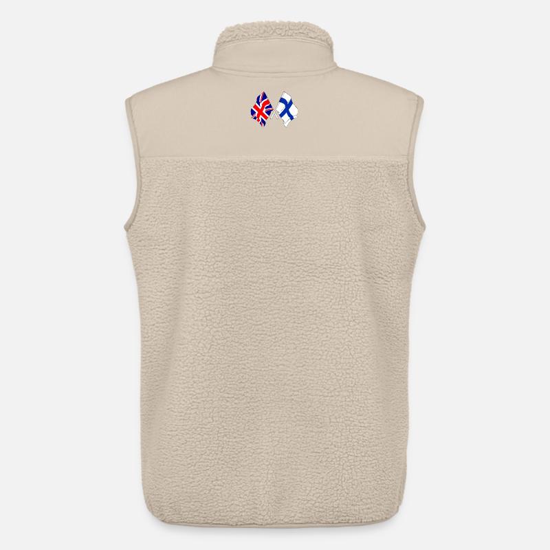 Drapeau Angleterre, drapeau Finlande - Veste sans manches sherpa unisexe Stanley/Stella - beige