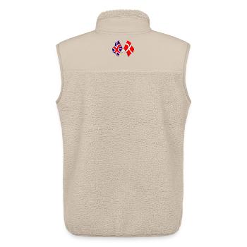 Drapeau de l’Angleterre, drapeau du Danemark - Veste sans manches sherpa unisexe Stanley/Stella - beige - Dos - AI Model Male 178 light (178cm)