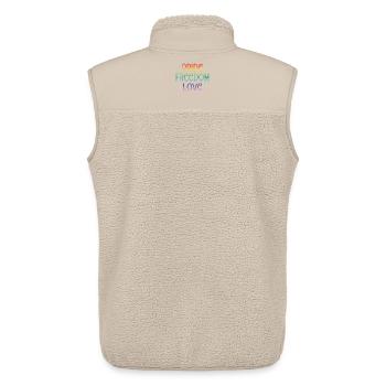 LGBT Pride Month - Frieden. Freiheit. Liebe. - Unisex Sherpaweste von Stanley/Stella - Beige - Hinten - AI Model Male 178 light (178cm)