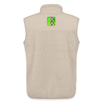 Trois Football - 3ème anniversaire Enfants - Veste sans manches sherpa unisexe Stanley/Stella - beige - Dos - AI Model Male 178 light (178cm)