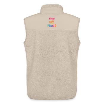 LGBT Pride Month - Ruhe bewahren und stolz sein - Unisex Sherpaweste von Stanley/Stella - Beige - Hinten - AI Model Male 178 light (178cm)