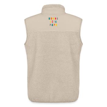 FATHER'S DAY. HAPPY FATHER'S DAY. DAD. HAPPY BIRTHDAY. - Unisex Sherpa Gilet by Stanley/Stella - beige - Back - AI Model Male 178 light (178cm)