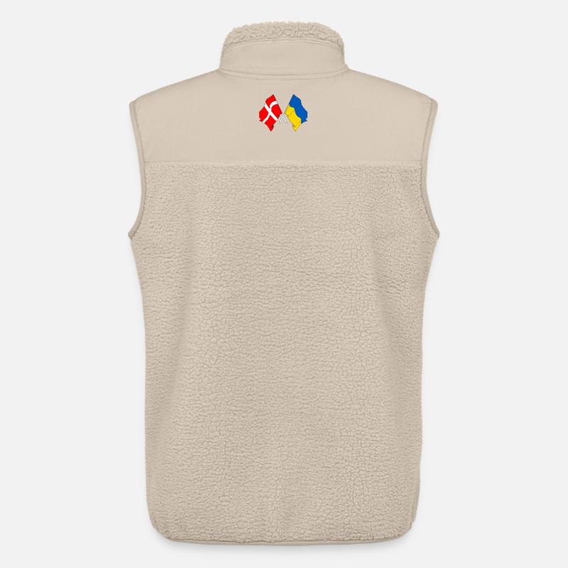 Drapeau Danemark, drapeau Ukraine - Veste sans manches sherpa unisexe Stanley/Stella - beige