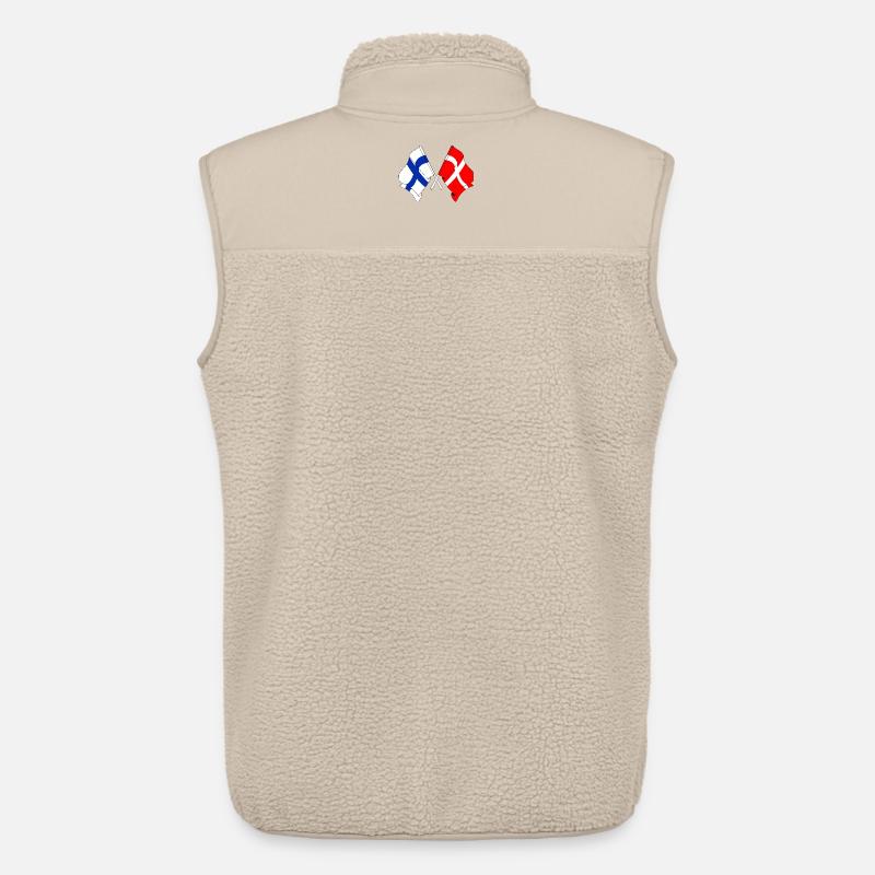 Drapeau Finlande, drapeau Danemark - Veste sans manches sherpa unisexe Stanley/Stella - beige