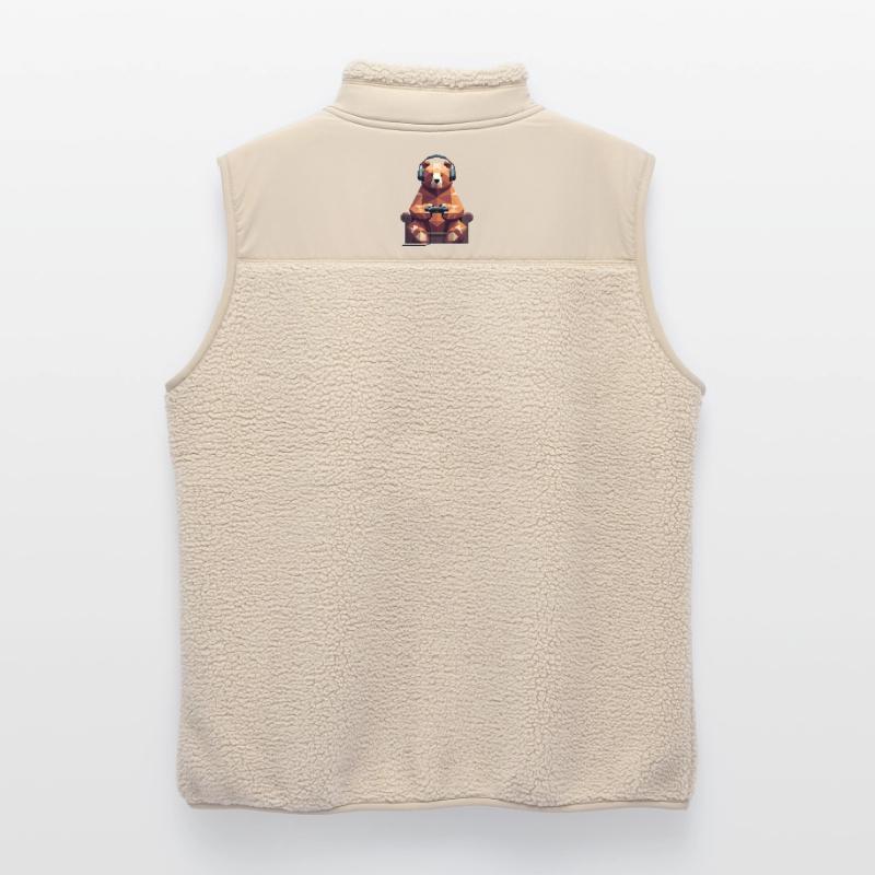 Low Poly Gamer Bear with Controller & Headset Unisex Sherpa Gilet by Stanley/Stella