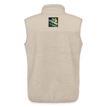Mythischer Schmetterling auf Leuchtwelle - Unisex Sherpaweste von Stanley/Stella - Beige - Hinten - AI Model Male 178 light (178cm)