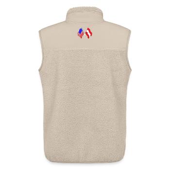 Drapeau des États-Unis, drapeau de l’Autriche - Veste sans manches sherpa unisexe Stanley/Stella - beige - Dos - AI Model Male 178 light (178cm)