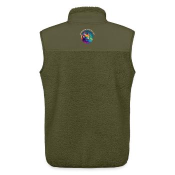 LGBT. Headphones on world off - Unisex Sherpa Gilet by Stanley/Stella - khaki - Back - AI Model Male 178 light (178cm)