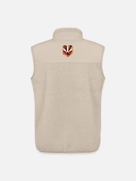 Ein Dachs, gestaltet aus verschiedenen Blättern - Unisex Sherpaweste von Stanley/Stella - Beige