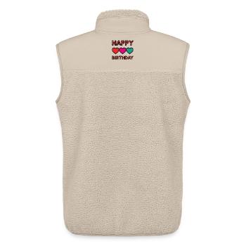 ALLES GUTE ZUM GEBURTSTAG. ALLES GUTE ZUM GEBURTSTAG. JAHRESTAG. - Unisex Sherpaweste von Stanley/Stella - Beige - Hinten - AI Model Male 178 light (178cm)