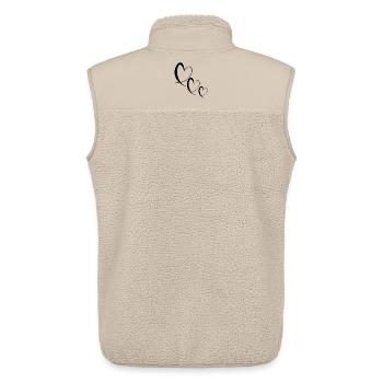 HERZ. VIELEN DANK. GELIEBTE. MEISTER. DANKE HERRIN. - Unisex Sherpaweste von Stanley/Stella - Beige - Hinten - AI Model Male 178 light (178cm)