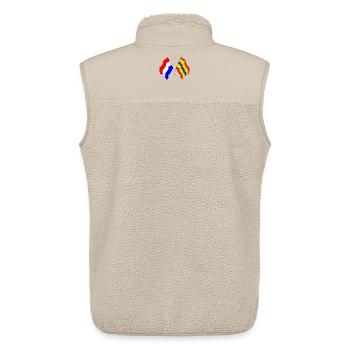Drapeau des Pays-Bas, Overijssel croisé - Veste sans manches sherpa unisexe Stanley/Stella - beige - Dos - AI Model Male 178 light (178cm)