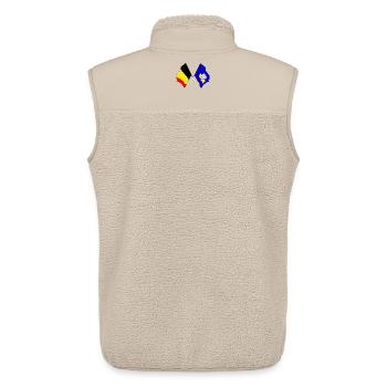 Drapeau Belgique, Région de Bruxelles-Capitale - Veste sans manches sherpa unisexe Stanley/Stella - beige - Dos - AI Model Male 178 light (178cm)