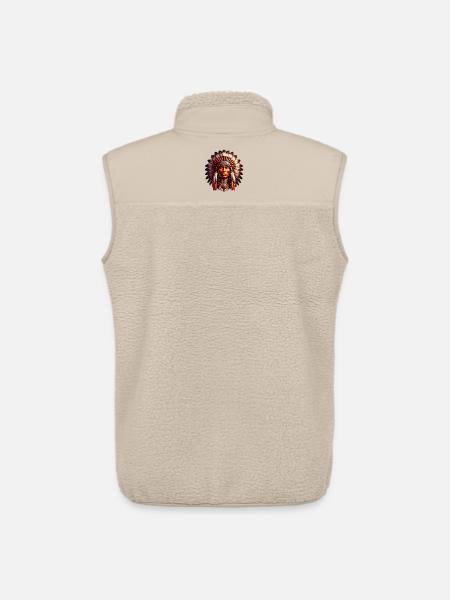 American Indian American - Unisex Sherpa Gilet by Stanley/Stella - beige