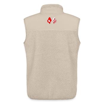 Flagge der Schweiz und Flagge des Jura - Unisex Sherpaweste von Stanley/Stella - Beige - Hinten - AI Model Male 178 light (178cm)