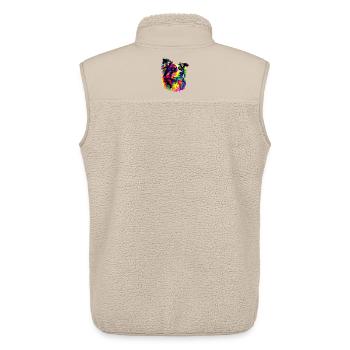 Australian Shepherd Bright Colors Pop Art Aussie - Unisex Sherpa Gilet by Stanley/Stella - beige - Back - AI Model Male 178 light (178cm)