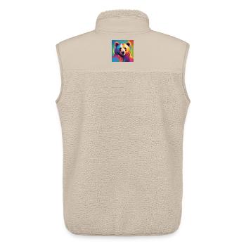 Pride Bear - Unisex Sherpaweste von Stanley/Stella - Beige - Hinten - AI Model Male 178 light (178cm)