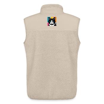 Chat - Veste sans manches sherpa unisexe Stanley/Stella - beige - Dos - AI Model Male 178 light (178cm)
