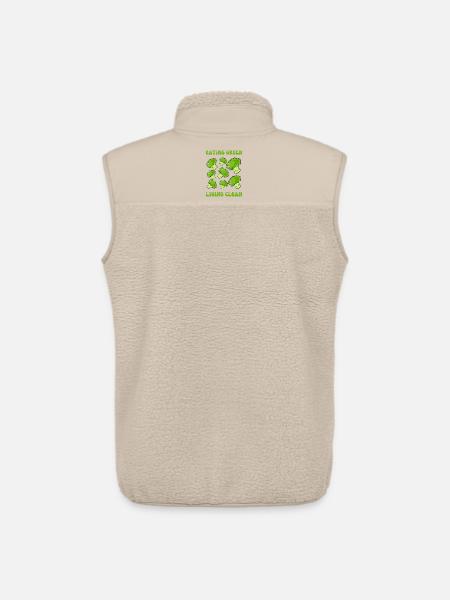 Vegetarian, eating green, living clean - Unisex Sherpa Gilet by Stanley/Stella - beige