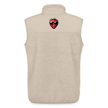 Fraise avec lunettes de soleil - Veste sans manches sherpa unisexe Stanley/Stella - beige - Dos - AI Model Male 178 light (178cm)