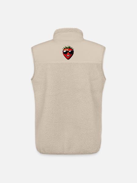Strawberry with Sunglasses - Unisex Sherpa Gilet by Stanley/Stella - beige