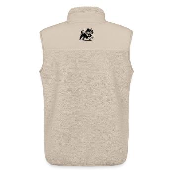 Bouledogue anglais - Veste sans manches sherpa unisexe Stanley/Stella - beige - Dos - AI Model Male 178 light (178cm)