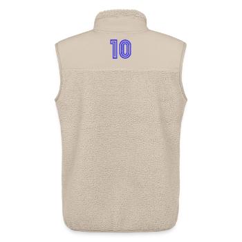 10. 10 JAHRE. 10-JÄHRIGES JUBILÄUM. 10-JÄHRIGES JUBILÄUM. - Unisex Sherpaweste von Stanley/Stella - Beige - Hinten - AI Model Male 178 light (178cm)