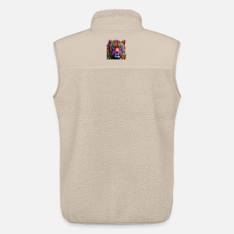 bunter Leopard - Unisex Sherpaweste von Stanley/Stella - Beige