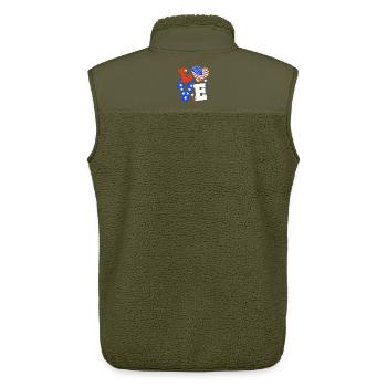 4. Juli USA Flagge - Unisex Sherpaweste von Stanley/Stella - Khaki - Hinten - AI Model Male 178 light (178cm)
