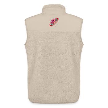 Un beignet avec des pépites colorées comme la planète Saturne - Veste sans manches sherpa unisexe Stanley/Stella - beige - Dos - AI Model Male 178 light (178cm)