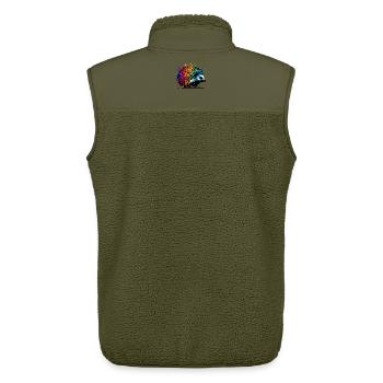 Hedgehog - Unisex Sherpa Gilet by Stanley/Stella - khaki - Back - AI Model Male 178 light (178cm)