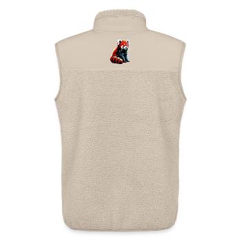 Kleiner Panda - Unisex Sherpaweste von Stanley/Stella - Beige - Hinten - AI Model Male 178 light (178cm)