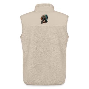 Amérindien Américain - Veste sans manches sherpa unisexe Stanley/Stella - beige - Dos - AI Model Male 178 light (178cm)