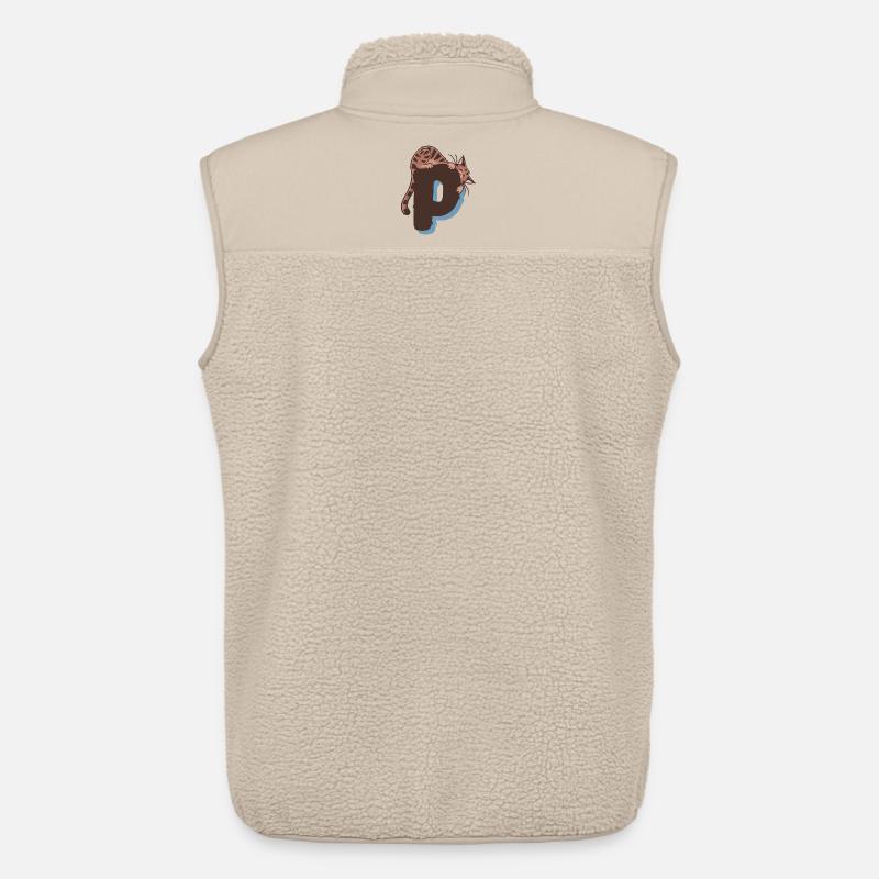 Katze Buchstabe P - Unisex Sherpaweste von Stanley/Stella - Beige