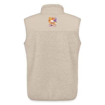 Illustration de vélo ou de friandise d’Halloween - Veste sans manches sherpa unisexe Stanley/Stella - beige - Dos - AI Model Male 178 light (178cm)